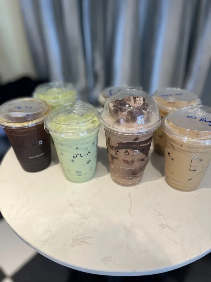 Four drinks on a table