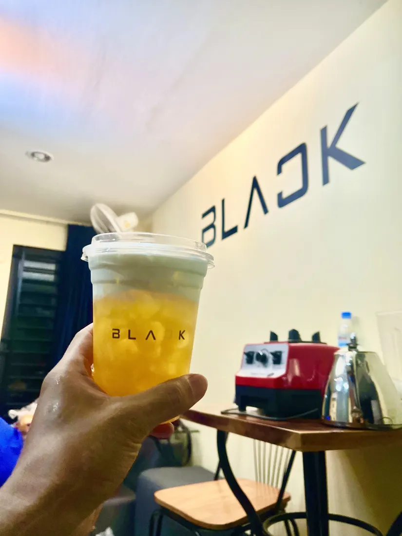 Iced passion drink over milk